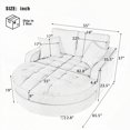 thumbnail image 4 of Modern 55" Chaise Lounge Sofa Bed with Chenille Upholstery for Living Room, 4 of 26