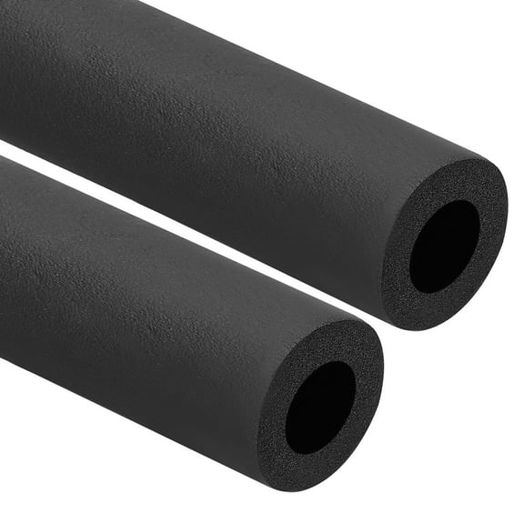 Uxcell 1.9" ID 0.5" Thickness Pipe Insulation, 2pcs 6.5ft Rubber Foam Tubing for Water Pipes Air Conditioner, Black