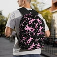 thumbnail image 3 of Gukieu Breast Cancer Awareness (2) Print Backpack, Waterproof Backpack with Adjustable Shoulder Straps, Suitable for Campus, Business, Travel, Unisex, 3 of 6