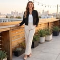 thumbnail image 6 of Leidass Womens Cropped Blend Stand Collar Jacket Long Sleeve Button Front Solid Color Casual Short Outerwear for Fall Winter Daily Wear Black XL, 6 of 7