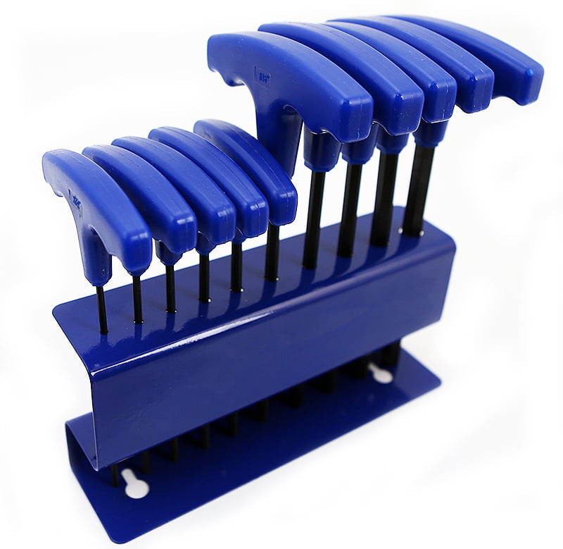 10pc SAE Extra Long T-Handle HEX KEY WRENCH SET Tool with storage pouch allen