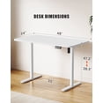 thumbnail image 4 of Flycity Electric Standing Desk Adjustable Height Stand Up Desk, 48" x 24" Sit Stand Desk, Low Noise Home Office Desk, Computer Desk with Splice Board, Child Lock & Memory Function, White, 4 of 10