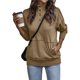 thumbnail image 2 of Sudadera Informal de Larga para Mujer, Cuello Alto, Botones y Cordón Ajustable Marrón L, 2 of 10