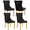 Black(Golden Leg), variant on PAPROOS Dining Chairs Set of 4, Upholstered Velvet Dining Chair with Nailhead Trim and Solid Wood Legs, Tufted Button Padded Dining Chairs Set for Kitchen Dining Room, Gray