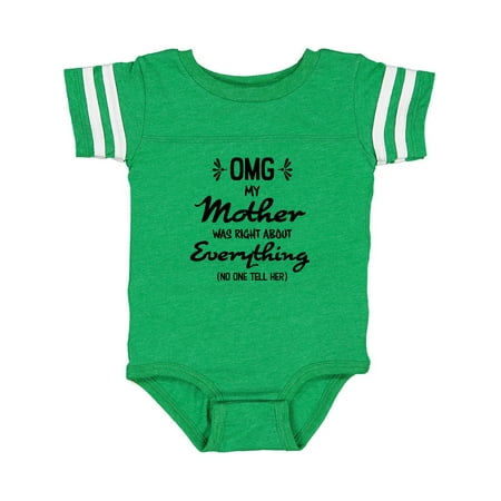 

Inktastic OMG My Mother was Right abuot Everything! Gift Baby Boy or Baby Girl Bodysuit