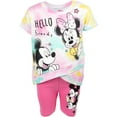 thumbnail image 2 of Disney Mickey Mouse Minnie Mouse Toddler Girls Crossover T-Shirt and Shorts Outfit Set Infant to Little Kid, 2 of 5