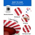 thumbnail image 3 of Memorial Day Freedom White Red Stripe Fitted Round Tablecloths Elastic Edged Table Covers 45"-54",UAS Flag Patriotic Star on Blue Waterproof Dining Room Table Cloth for Kitchen Holiday Party Tables, 3 of 6