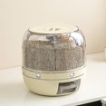 thumbnail image 1 of Rice And Cereal Storage Box, 6 Compartments Rice Storage Round Cereal Dispenser, 360 Rotating Food Dispenser With Lid For Beans, Rice, Peanuts, Barley, 1 of 5