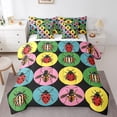 thumbnail image 1 of YST Cartoon Insects Queen Comforter Set 7 Piece,Red Ladybug Bed in A Bag With Sheet Set For Kids Adults Geometric Circle Animal Print Bedding Set Colorful Dots Reversible Bed Set, 1 of 5