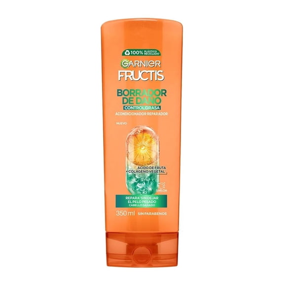 Acondicionador Garnier Fructis borrador de daño control grasa 350 ml