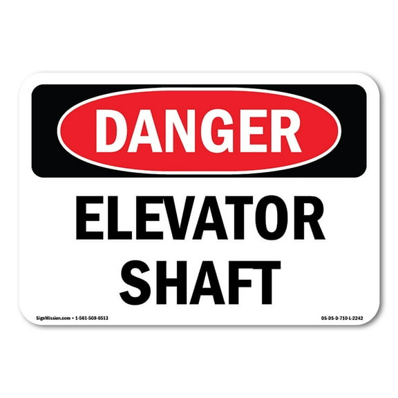 OSHA Danger Sign - Elevator Shaft |  Aluminum Sign | Protect Your Business, Construction Site, Warehouse & Shop Area |  Made in The USA