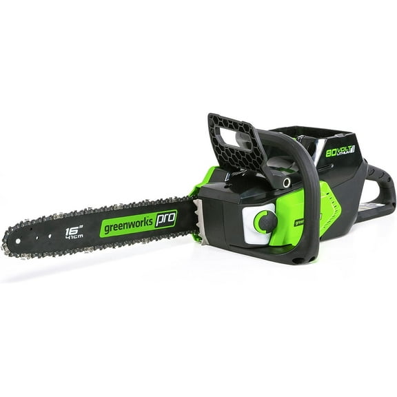 Greenworks 80V 16" Brushless Cordless Chainsaw Great For Tree Felling, Limbing, Pruning, and Firewood / 75  Compatible Tools, Tool Only