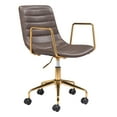 thumbnail image 2 of ZUO Eric Office Chair Gray & Gold, 2 of 9