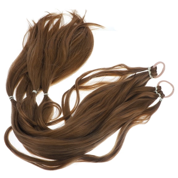 WRITWAA 2Pcs Hair Extensions Ponytail High Temperature Wire Braid Extensions for Women Light Brown