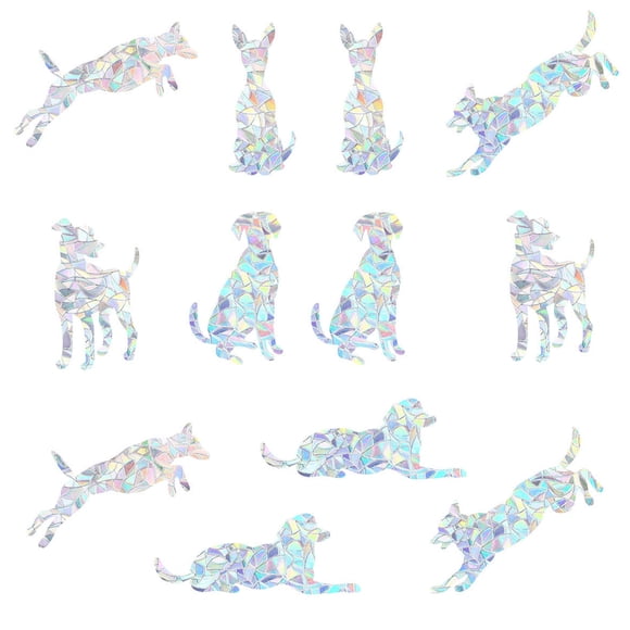 Easy Clean Window Decals, Static Cling Decals for Effortless Removal and Reapplication, Decorative Dog Pattern Decals Reducing Bird Impacts on Windows