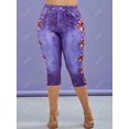 thumbnail image 3 of Talla grande Estrellas florales Imprime Getgings Rosegal Leggings de talla grande, 3 of 5