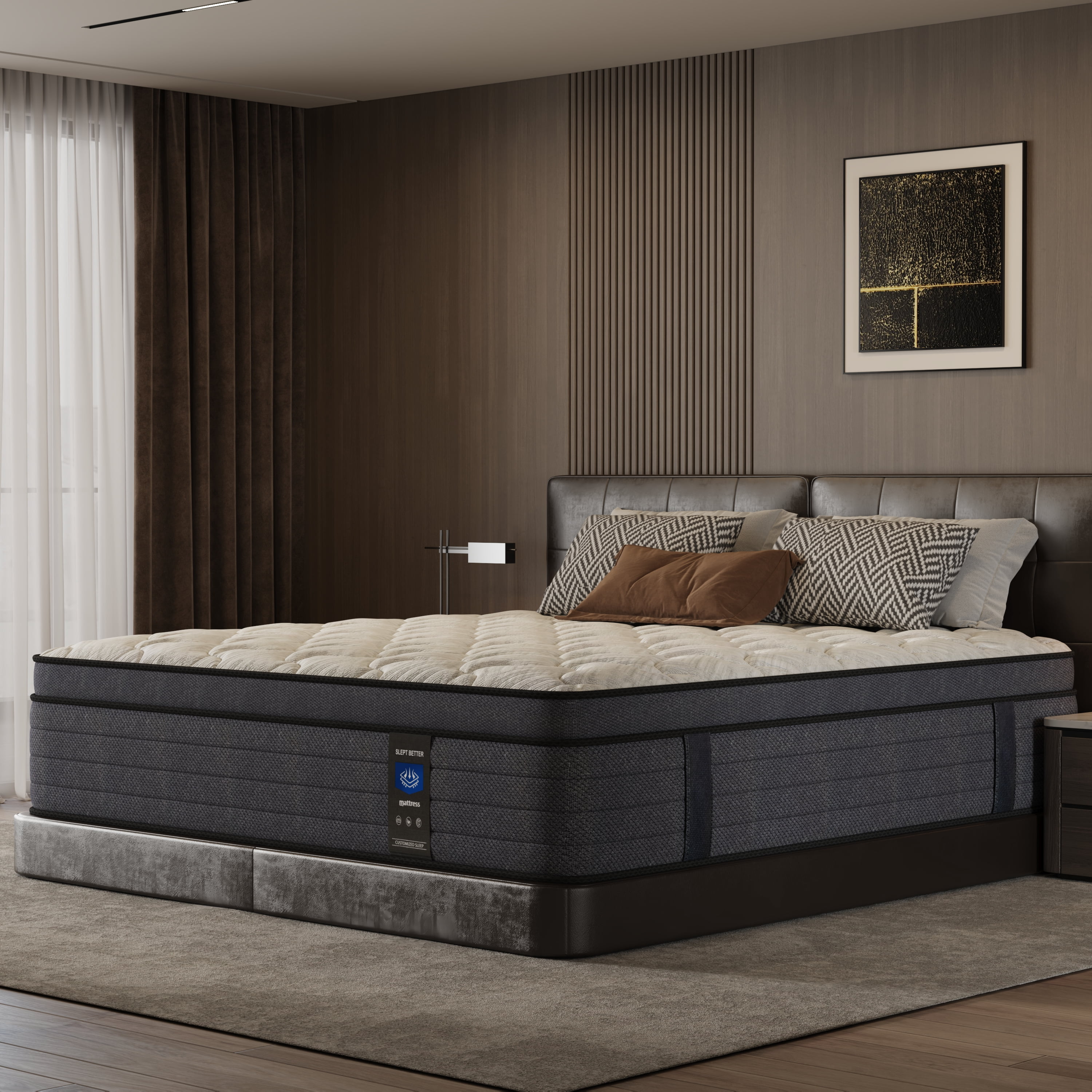 14 inch Full Size Mattress, Memory Foam Individual Pocket Springs Hybrid Mattress in a Box, Medium Firm for Home Rooms Hotels,Breathable and Ergonomic Design, Back Relief Edge Support CertiPUR-US