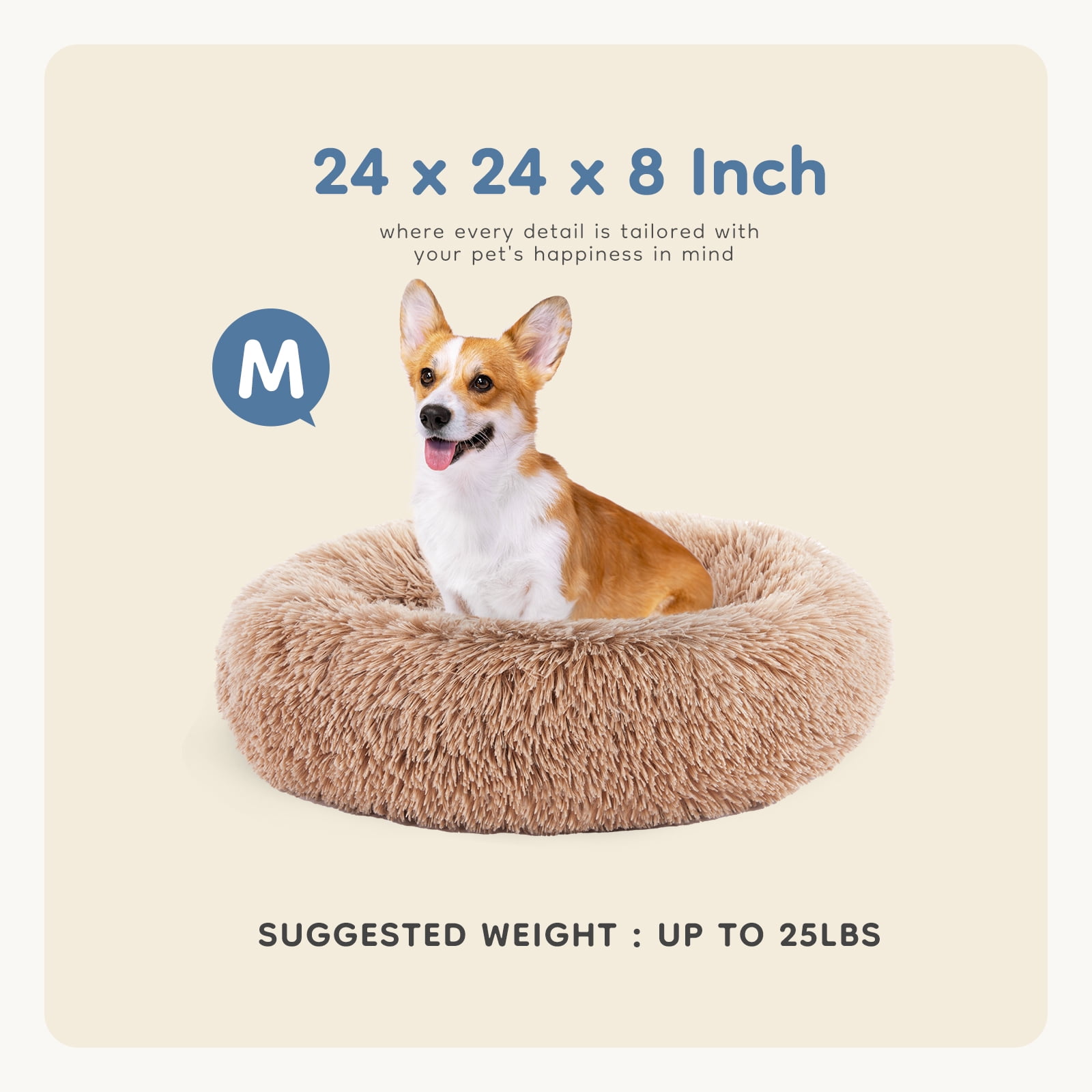 GIANNA Medium Dog Memory Foam Sofa – Supportive Brown Bed for Pets, Machine Washable