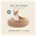 thumbnail image 6 of GIANNA Calming Donut Dog & Cat Bed, Machine Washable Cozy Fluffy Faux Fur Plush Round Dog Bed, Anti-Anxiety, Waterproof, Anti-Slip, 24 Inch, Brown, 6 of 9