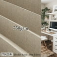 thumbnail image 6 of GRA 100% Blackout Magnetic Folding Door Curtain, Faux Linen Blackout Thermal Insulated Pinch Pleat Drape for Bedroom, Living Room Patio Door, 1 Panel, W52 x L72, Tan, 6 of 17