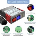 thumbnail image 2 of Controlador digital de temperatura y humedad Desiderio STC-3028, termostato humidificador de 110-220 V con sensor de humedad, sonda para calentador de agua y refrigerador, 2 of 5
