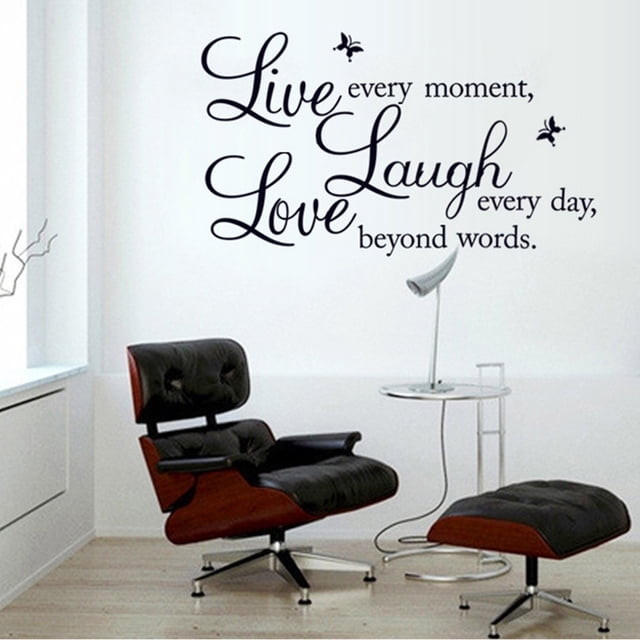 Becaristey Wall Decal Indoor Scene Layout Living Room Decoration Background Decor Home Decorations DIY English Sentence Sticker As shown 1Set
