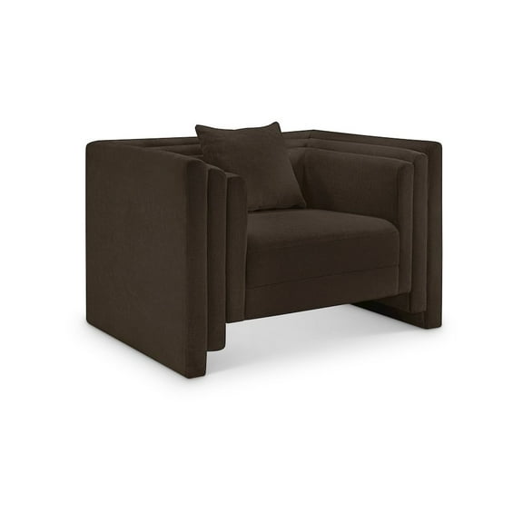 Meridian Furniture Everett Brown Chenille Fabric Upholstered Chair