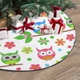 thumbnail image 3 of FMSHPON Owls Sitting on Branch Flowers Xmas Christmas Tree Skirt Stand Mat for Holiday Party Decoration Indoor Outdoor 48 inches, 3 of 3