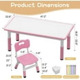 thumbnail image 3 of Rugerasy Table and Chair Set for Ages 2-10,Height Adjustable Toddler Table and 6 Chairs Set ,Graffiti Desktop,Non-Slip Legs,Children Activity Table for Daycare Classroom Home,Pink, 3 of 7