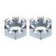 thumbnail image 1 of Tuerca hexagonal ranurada 1/2"-20, tuercas hexagonales de acero al carbono grado 6.8, plateadas, paquete de 2, 1 of 5
