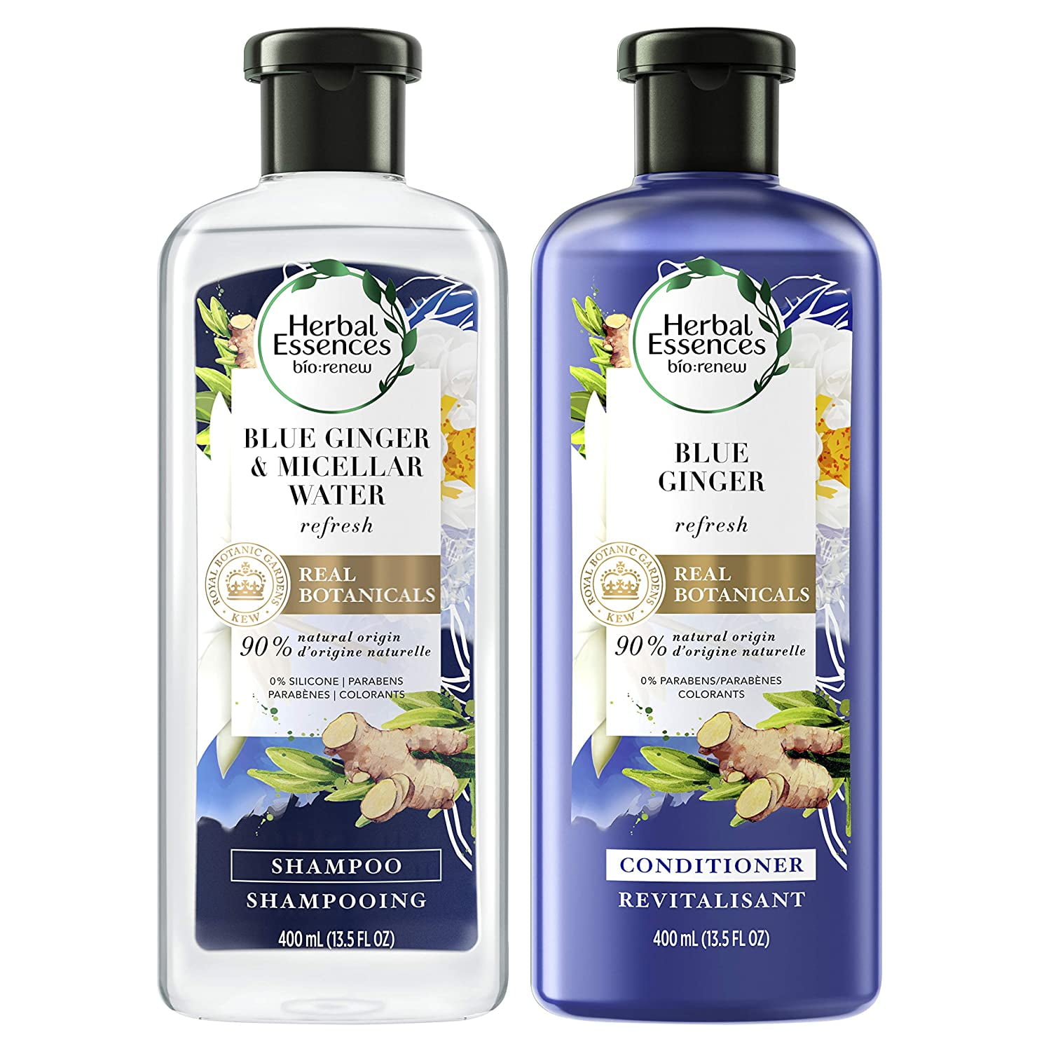 Herbal Essences, Shampoo & Conditioner Kit Natural Source Ingredients, For Fine Hair, Color Safe, BioRenew Micellar Water & Blue Ginger, 13.5 fl oz, - Walmart.com