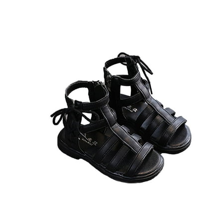 

Wesracia Girls Sandals Toddler Kids Baby Girls Solid Rubber Sandals Non-Slip Shoes Cross Sandals