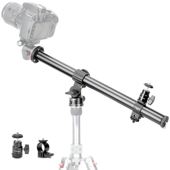 Koolehaoda Tripod Extension Arm,16.5" Horizontal Center Column Tripod Extension Arm 360° Rotatable Rotating Base for Overhead Photography, Macro and Low-Angle Shooting, Load up to 22lbs/10kg - (VH-40)