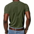 thumbnail image 4 of LWavelet Ribbed V Neck Men's Short Sleeve T-Shirt Ideal for Casual Commute and Daily Wear Army Green L, 4 of 7