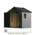 thumbnail image 3 of Patiowell 8' x 6' Plastic Outdoor Storage Shed with Light & Window & Lockable Doors for Garden, Backyard, Patio Use, Gray & White, 3 of 13