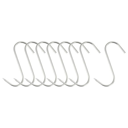 

Uxcell 4.92 Meat Hooks 0.16 Thick Stainless Steel S-Hook Meat Processing Hanging 8Pack