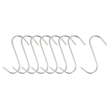 

Uxcell 4.92 Meat Hooks 0.16 Thick Stainless Steel S-Hook Meat Processing Hanging 8Pack