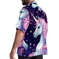 thumbnail image 3 of Starry Unicorn Men's Casual Hawaiian Button Down Short Sleeve Summer Beach Printed Shirt, 3 of 6