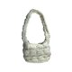 thumbnail image 5 of Bolso de hombro acolchado para mujer, tamaño mediano, tipo bollo de masa, para compras en la playa Blanco, 5 of 9