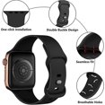 thumbnail image 2 of Correa de silicona (negra, grande) compatible con Apple Watch de 44 mm, 42 mm, 45 mm y 49 mm, correa de repuesto para Apple Watch Ultra/iwatch Se Series 8, 7, 6 y 5, 2 of 5