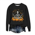 thumbnail image 2 of Kilaqueen Funny Graphic Crewneck Sweatshirts Women Soft Comfort Halloween Hoodies Oversized Sweatshirt Cat Fall Shirts Long Sleeve Tunic Tops, 2 of 6