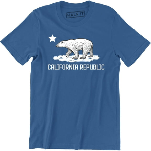 California Republic Flag Cali CA Grizzly Distressed Bear Men's T-Shirt