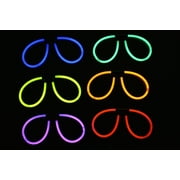 DirectGlow 6 Count Assorted Glow Stick Glasses Bright Neon Party Eyewear