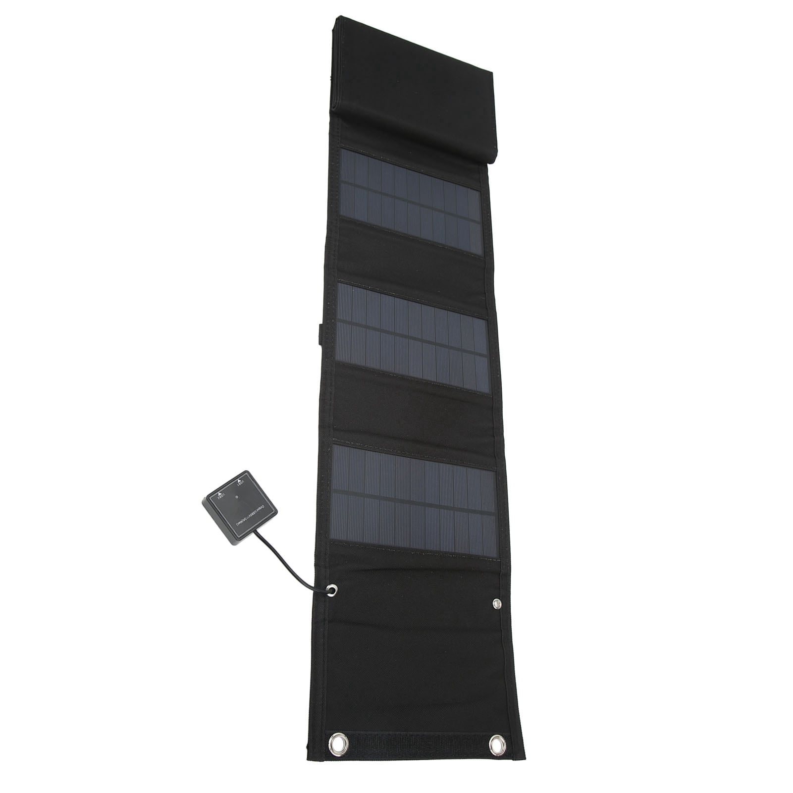 BIMZUC 25W 5V Foldable Solar Charger Kit 8-Fold Monocrystalline Silicon Solar Panels Dual USB Output Climbing Buckle 1 to 3 Cable Portable Off-Grid Power for Camping RV 43.7 inches / 111 cm Black