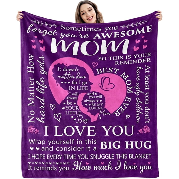 Gifts for Mom from Son,Gifts for Mom Birthday Unique,I Love You Mom Blanket,Mom Gifts for Birthday,Best Mom Ever Gifts,Presents for Mom Christmas Valentines Day Mothers Day Blanket