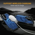 thumbnail image 3 of for Samsung Galaxy S23 Plus Armor Case with Camera Cover Stand, Shockproof Protection, Support Magnetic Wireless Charger Rugged Cover for Galaxy S23 Plus, Support Car Magnetic Holder - Blue, 3 of 7