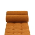 thumbnail image 5 of Modern Boucle Teddy Ottoman Bench with Headrest and Armrest,  Comfy Upholstered End Bed Bench with Wood Hairpin Legs for Bedroom, Living Room, Hallway, Orange, 5 of 9