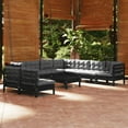 thumbnail image 2 of vidaXL Solid Pinewood Patio Lounge Set 10 Piece with Cushions Multi Colors, 2 of 46