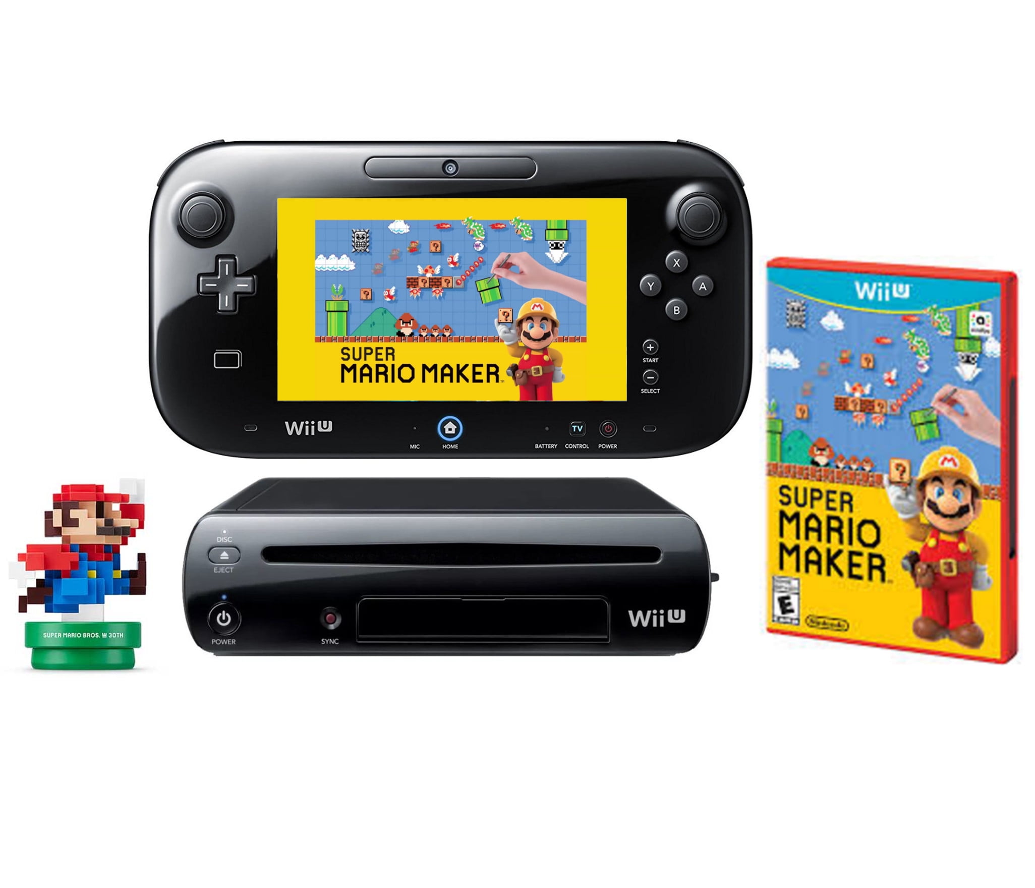 hangen schors Klusjesman Restored Nintendo Wii U WiiU Super Mario Maker Console Deluxe Set 32GB With  Amiibo (Refurbished) - Walmart.com