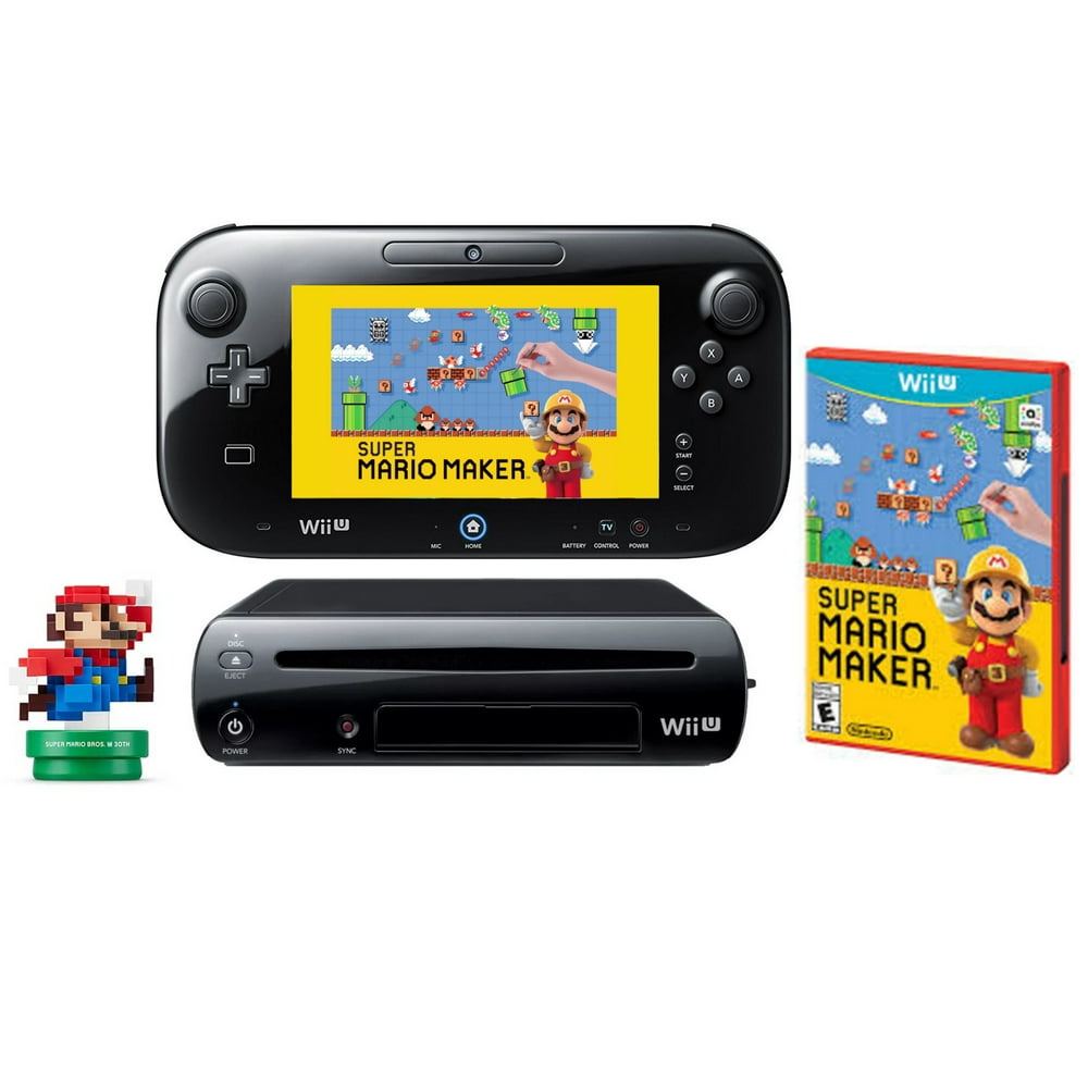 Refurbished Nintendo Wii U Wiiu Super Mario Maker Console Deluxe Set 32gb W Amiibo 5295